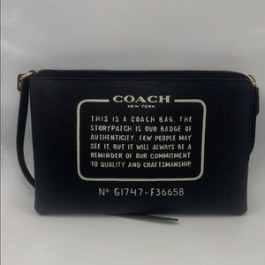 Coach Black/Brown Storypatch Pouch/Wristlet - EUC